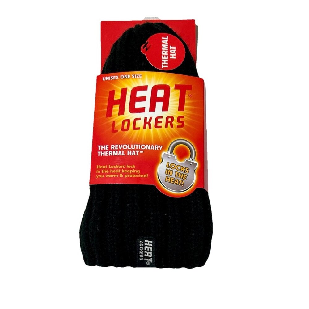 Heat Lockers Thermal Winter Unisex One Size Black Hat